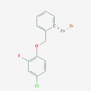 molecular formula C13H9BrClFOZn B14890611 2-[(4'-Chloro-2'-fluorophenoxy)methyl]phenylZinc bromide 