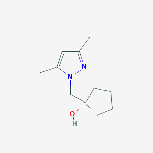 molecular formula C11H18N2O B1489062 1-[(3,5-dimethyl-1H-pyrazol-1-yl)methyl]cyclopentan-1-ol CAS No. 1466206-43-8