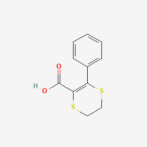 molecular formula C11H10O2S2 B14890624 3-Phenyl-5,6-dihydro-1,4-dithiine-2-carboxylic acid 