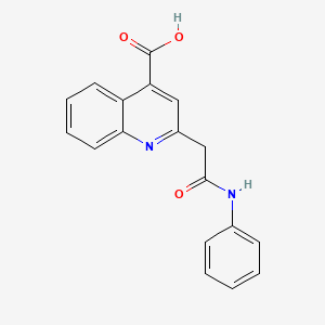 molecular formula C18H14N2O3 B14890656 2-Phenylcarbamoylmethyl-quinoline-4-carboxylic acid 