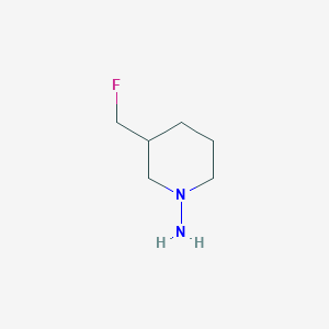 molecular formula C6H13FN2 B1489071 3-(氟甲基)哌啶-1-胺 CAS No. 2098035-53-9