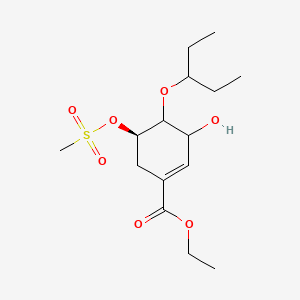 (5R)-Ethyl 3-hydroxy-5-(methylsulfonyloxy)-4-(pentan-3-yloxy)cyclohex-1-enecarboxylate (Oseltamivir Impurity pound(c)