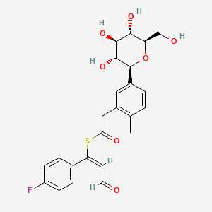 molecular formula C24H25FO7S B14890783 S-((E)-1-(4-Fluorophenyl)-3-oxoprop-1-en-1-yl) 2-(2-methyl-5-((2S,3R,4R,5S,6R)-3,4,5-trihydroxy-6-(hydroxymethyl)tetrahydro-2H-pyran-2-yl)phenyl)ethanethioate 