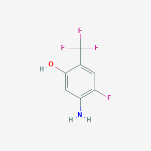 molecular formula C7H5F4NO B14890815 5-Amino-4-fluoro-2-(trifluoromethyl)phenol 