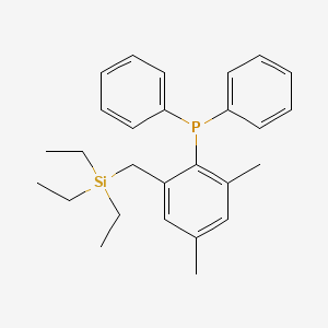 molecular formula C27H35PSi B14890818 (2,4-Dimethyl-6-((triethylsilyl)methyl)phenyl)diphenylphosphane 