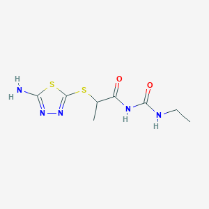 2-((5-Amino-1,3,4-thiadiazol-2-yl)thio)-N-(ethylcarbamoyl)propanamide