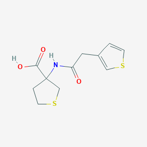 molecular formula C11H13NO3S2 B14890840 3-(2-(Thiophen-3-yl)acetamido)tetrahydrothiophene-3-carboxylic acid 