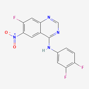 N-(3,4-Difluorophenyl)-7-fluoro-6-nitroquinazolin-4-amine