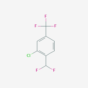 molecular formula C8H4ClF5 B14890876 3-Chloro-4-(difluoromethyl)benzotrifluoride 