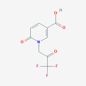 molecular formula C9H6F3NO4 B1489089 6-Oxo-1-(3,3,3-trifluoro-2-oxopropyl)-1,6-dihydropyridine-3-carboxylic acid CAS No. 2098031-13-9