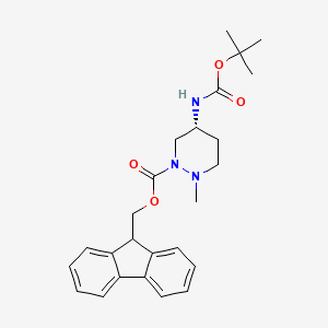 molecular formula C25H31N3O4 B14890906 (9H-Fluoren-9-yl)methyl (R)-5-((tert-butoxycarbonyl)amino)-2-methyltetrahydropyridazine-1(2H)-carboxylate 