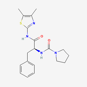 molecular formula C19H24N4O2S B14890910 (Z)-N-(4,5-dimethyl-1,3-thiazol-2(3H)-ylidene)-Nalpha-(pyrrolidin-1-ylcarbonyl)-L-phenylalaninamide 