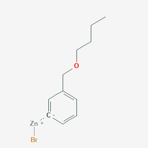 molecular formula C11H15BrOZn B14890936 3-[(n-Butyloxy)methyl]phenylZinc bromide 