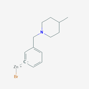 molecular formula C13H18BrNZn B14890979 3-[(4-Methyl-1-piperidino)methyl]phenylZinc bromide 