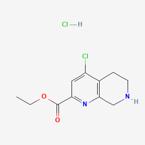 Ethyl 4-chloro-5,6,7,8-tetrahydro-1,7-naphthyridine-2-carboxylate hydrochloride