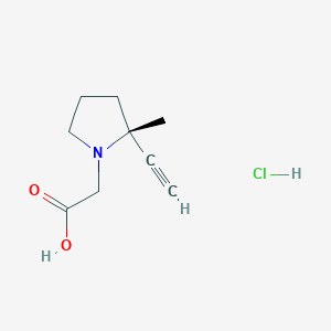 molecular formula C9H14ClNO2 B14891124 (R)-2-(2-Ethynyl-2-methylpyrrolidin-1-yl)acetic acid hydrochloride 