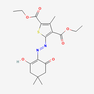 molecular formula C19H24N2O6S B14891130 Diethyl 5-[2-(4,4-dimethyl-2,6-dioxocyclohexylidene)hydrazinyl]-3-methylthiophene-2,4-dicarboxylate 