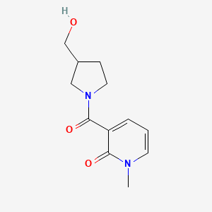 molecular formula C12H16N2O3 B1489114 3-(3-(hydroxymethyl)pyrrolidine-1-carbonyl)-1-methylpyridin-2(1H)-one CAS No. 2097975-60-3