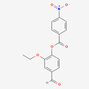 molecular formula C16H13NO6 B14891196 2-Ethoxy-4-formylphenyl 4-nitrobenzoate 