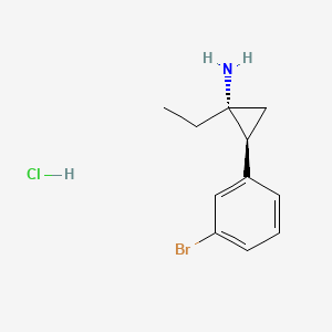 molecular formula C11H15BrClN B14891199 rel-(1R,2S)-2-(3-Bromophenyl)-1-ethylcyclopropanamine hydrochloride 