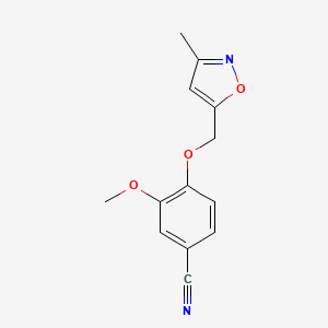 molecular formula C13H12N2O3 B14891219 3-Methoxy-4-((3-methylisoxazol-5-yl)methoxy)benzonitrile 