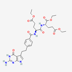 Diethyl ((S)-2-(4-(2-(2-amino-4-oxo-4,7-dihydro-1H-pyrrolo[2,3-d]pyrimidin-5-yl)ethyl)benzamido)-5-ethoxy-5-oxopentanoyl)-L-glutamate