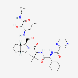 (1S,3aR,6aS)-2-((R)-2-((R)-2-cyclohexyl-2-(pyrazine-2-carboxamido)acetamido)-3,3-dimethylbutanoyl)-N-((3R)-1-(cyclopropylamino)-2-hydroxy-1-oxohexan-3-yl)octahydrocyclopenta[c]pyrrole-1-carboxamide