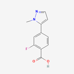 molecular formula C11H9FN2O2 B1489138 2-fluoro-4-(1-methyl-1H-pyrazol-5-yl)benzoic acid CAS No. 1343439-03-1