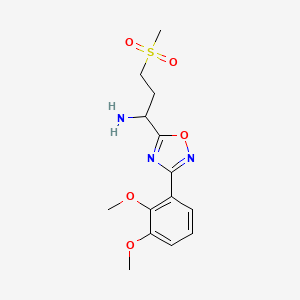 1-(3-(2,3-Dimethoxyphenyl)-1,2,4-oxadiazol-5-yl)-3-(methylsulfonyl)propan-1-amine