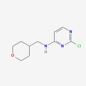 molecular formula C10H14ClN3O B1489140 2-chloro-N-(oxan-4-ylmethyl)pyrimidin-4-amine CAS No. 1224600-40-1