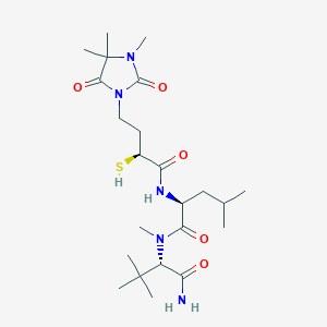 molecular formula C23H41N5O5S B14891401 (2S)-N-[(2S)-1-amino-3,3-dimethyl-1-oxobutan-2-yl]-N,4-dimethyl-2-[[(2S)-2-sulfanyl-4-(3,4,4-trimethyl-2,5-dioxoimidazolidin-1-yl)butanoyl]amino]pentanamide 