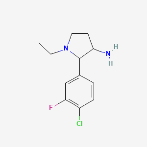 2-(4-Chloro-3-fluorophenyl)-1-ethylpyrrolidin-3-amine