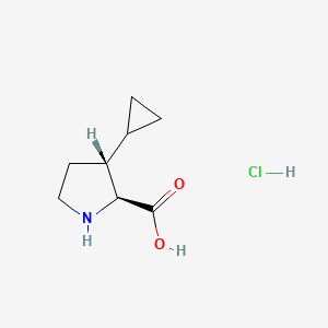 molecular formula C8H14ClNO2 B14891454 rac-(3R)-3-Cyclopropyl-L-proline hydrochloride 