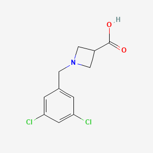 molecular formula C11H11Cl2NO2 B1489155 1-[(3,5-Dichlorophenyl)methyl]azetidine-3-carboxylic acid CAS No. 1483209-79-5