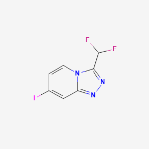 molecular formula C7H4F2IN3 B14891558 3-(Difluoromethyl)-7-iodo-[1,2,4]triazolo[4,3-a]pyridine 