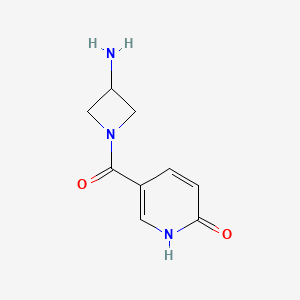 molecular formula C9H11N3O2 B1489157 (3-氨基氮杂环丁烷-1-基)(6-羟基吡啶-3-基)甲酮 CAS No. 1493685-27-0