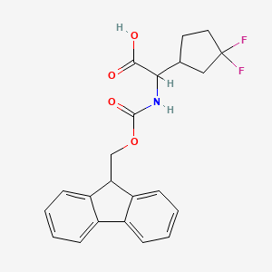 molecular formula C22H21F2NO4 B14891573 2-((((9H-Fluoren-9-yl)methoxy)carbonyl)amino)-2-(3,3-difluorocyclopentyl)acetic acid 