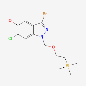 3-Bromo-6-chloro-5-methoxy-1-((2-(trimethylsilyl)ethoxy)methyl)-1H-indazole