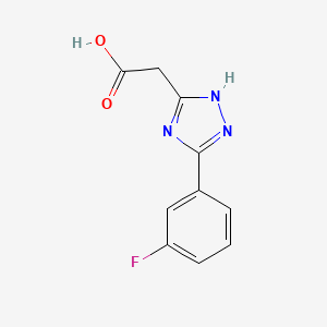 molecular formula C10H8FN3O2 B1489165 2-(3-(3-fluorophenyl)-1H-1,2,4-triazol-5-yl)acetic acid CAS No. 1784924-49-7