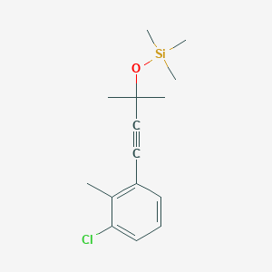 molecular formula C15H21ClOSi B14891653 [3-(3-Chloro-2-methyl-phenyl)-1,1-dimethyl-prop-2-ynyloxy]-trimethyl-silane 