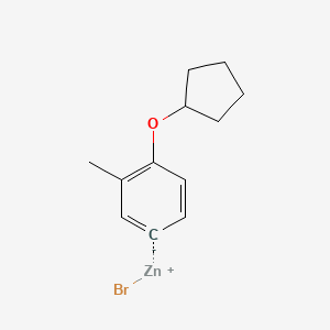 molecular formula C12H15BrOZn B14891659 4-Cyclopentyloxy-3-methylphenylZinc bromide 