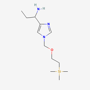 molecular formula C12H25N3OSi B14891660 1-(1-((2-(Trimethylsilyl)ethoxy)methyl)-1H-imidazol-4-yl)propan-1-amine 