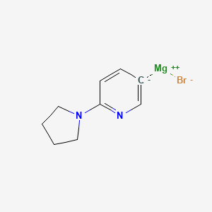 molecular formula C9H11BrMgN2 B14891684 (6-(Pyrrolidin-1-yl)pyridin-3-yl)magnesium bromide 