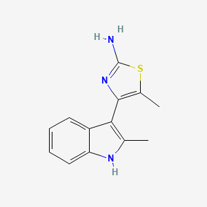 5-methyl-4-(2-methyl-1H-indol-3-yl)-1,3-thiazol-2-amine