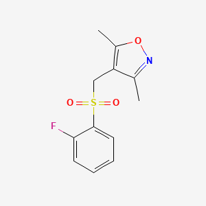 4-(((2-Fluorophenyl)sulfonyl)methyl)-3,5-dimethylisoxazole