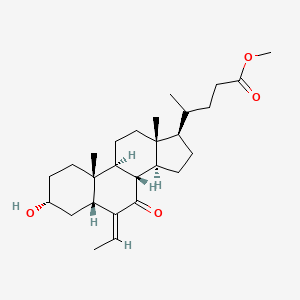 molecular formula C27H42O4 B14891699 (R)-methyl 4-((3R,5R,8S,9S,10R,13R,14S,17R,E)-6-ethylidene-3-hydroxy-10,13-dimethyl-7-oxo-hexadecahydro-1H-cyclopenta[a]phenanthren-17-yl)pentanoate 