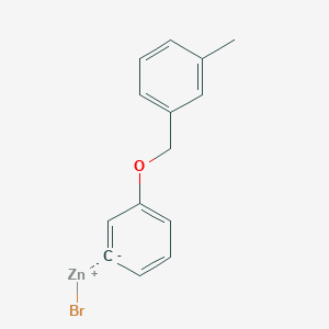 molecular formula C14H13BrOZn B14891711 3-(3'-MethylbenZyloxy)phenylZinc bromide 