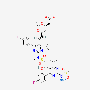 Sodium (5-(2-(N-(5-((E)-2-((4S,6R)-6-(2-(tert-butoxy)-2-oxoethyl)-2,2-dimethyl-1,3-dioxan-4-yl)vinyl)-4-(4-fluorophenyl)-6-isopropylpyrimidin-2-yl)-N-methylsulfamoyl)-1-hydroxyethyl)-4-(4-fluorophenyl)-6-isopropylpyrimidin-2-yl)(methylsulfonyl)amide