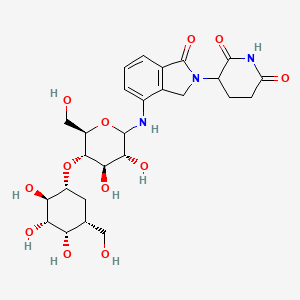 3-(4-(((3R,4R,5S,6R)-3,4-Dihydroxy-6-(hydroxymethyl)-5-(((1R,2R,3S,4S,5R)-2,3,4-trihydroxy-5-(hydroxymethyl)cyclohexyl)oxy)tetrahydro-2H-pyran-2-yl)amino)-1-oxoisoindolin-2-yl)piperidine-2,6-dione