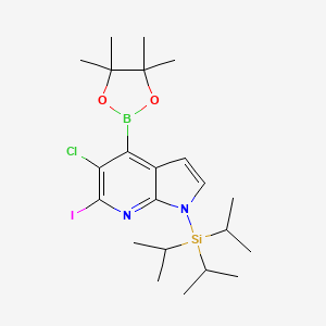 molecular formula C22H35BClIN2O2Si B1489174 5-氯-6-碘-4-(4,4,5,5-四甲基-1,3,2-二氧杂硼环丁烷-2-基)-1-(三异丙基甲硅烷基)-1H-吡咯并[2,3-B]吡啶 CAS No. 1357387-50-8